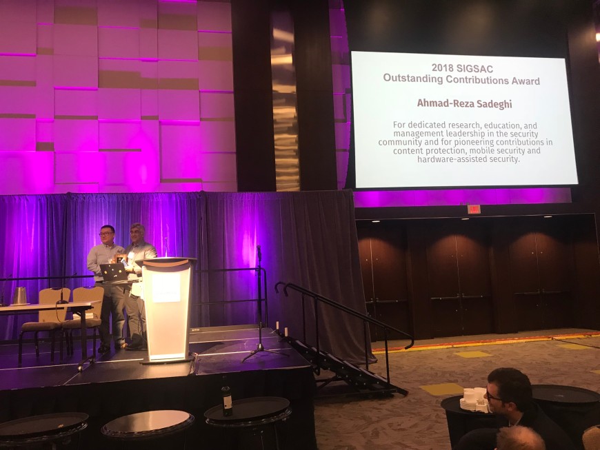 A. Sadeghi receives Outstanding Contributions Award